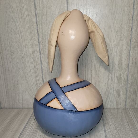 Vintage Gord Rabbit Easter Basket Handmade Handpaited Farmhouse - Picture 9 of 10